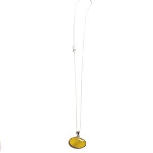 Yellow Jade Silver Necklace